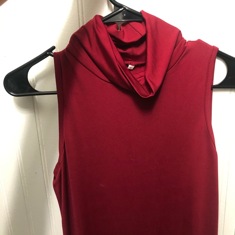 Turtleneck red dress